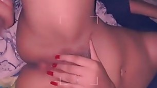 Real orgasm, all the milk on her tit
