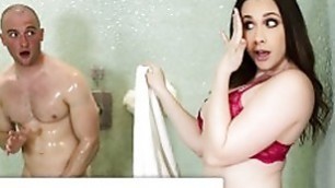 NuruMassage PAWG Stepmom Creeps on Stepson in Shower