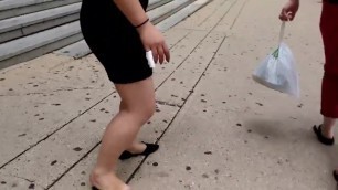 ASIAN LOSES SHOE WHILE WALKING