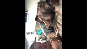2 Hot Cheating Lesbians Sucking Dick for 1st Time