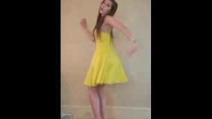 Dance & Strip from Yellow Dress and Heels to Bad Idea by Ariana Grande