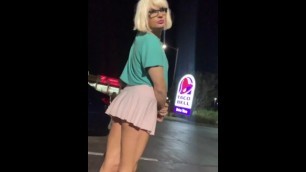 Random Cute Slutty Outfits in Public on Hot Crossdresser Transgirl