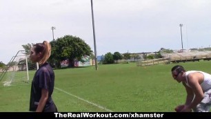 TheReaLWorkout Slutty Brunette Gets Fucked To Make The Team