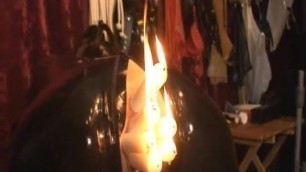 Flaming candles vaginal insertion dilation