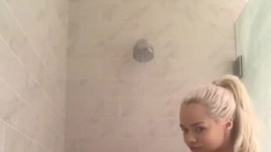 Showering skinny blonde ass