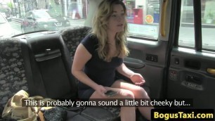 Ballsucking british babe facialized by cabbie