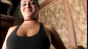 Horny cutie Charley Chase bends to give a mind blowing blowie to a huge pole and boobs fucked