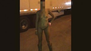 Bubbles Gets Naked in a Truck Stop Parking Lot.