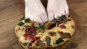 Christmas in July- Crushing your Christmas Fruitcake with my Feet