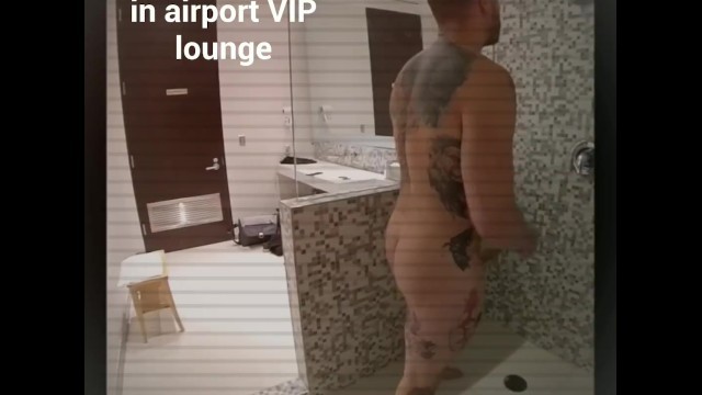 Shower Masterbation in VIP Lounge