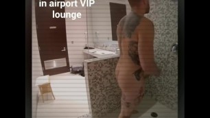 Shower Masterbation in VIP Lounge